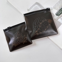 Bolsa pequeña con cierre hermético de plástico de PVC para joyería con logotipo personalizado, bolsa negra esmerilada con cierre hermético para joyería