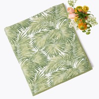 Nappe, sets de table et serviettes en polyester de haute qualité, imprimé feuilles de palmier, durables, idéales pour les barbecues en plein air