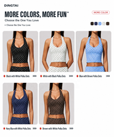 Ensemble de yoga Dingtai à pois 2 pièces pour femme, short taille haute et soutien-gorge de sport décolleté en V profond, ensemble d'entraînement assorti très élastique, logo personnalisé OEM