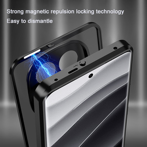 Funda Protectora Magnética Elástica con Marco Metálico para Xiaomi Redmi Note 14 <span class=keywords><strong>Pro</strong></span> / 14 <span class=keywords><strong>Pro</strong></span>+, Protector de Lente Transparente Esmerilado de PC, Cubierta Trasera - Product Image 2