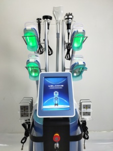 Efectiva máquina de criolipólisis 360 Cryo + cavitación + tecnología RF para eliminación de mentón doble pérdida de peso estiramiento de la piel ABS hogar - Product Image 4
