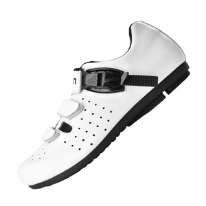 Zapatos de Ciclismo de Cuero Genuino Blanco y Negro con Suela de Goma EVA, Forro de Malla Transpirable para Uso en Exteriores - Product Image 1