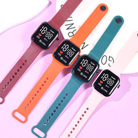 Reloj Digital Cuadrado Pequeño de Fábrica, Alto Valor de Color, para Estudiantes y Mujeres, Luminoso, Simple, Moderno, Reloj Electrónico LED