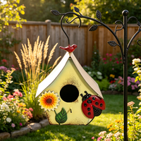 Nouvelle Niche à Oiseaux Décorative en Métal Étanche Populaire, Artisanat en Fer pour Jardin Extérieur et Cour Arrière
