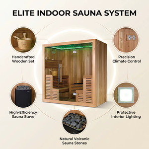 Sauna Ibrida Ploutara Contractor 2000mm in Abete Canadese, Infrarossi e Vapore Secco, Riscaldamento Rapido 185°<span class=keywords><strong>F</strong></span>, Certificata ETL CE FSC, Prefabbricata - Product Image 4