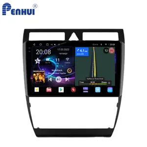 Penhui Android Auto DVD-Player für Audi A6 C5 1997 - 2004 S6 2 1999 - 2004 RS6 1 2002 - 2006 Radio GPS Navigation Audio Video Ca