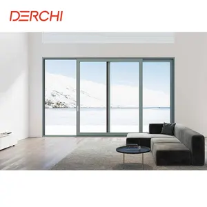 Aluminum Alloy Frame Double Glazed Sliding Door For Commercial Apartment Outdoor Interior