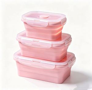 <b>Collapsible</b> Silicone Lunch Box Portable Foldable Food <b>Storage</b> Container Microwave Safe for Picnic Travel - Product Image 4