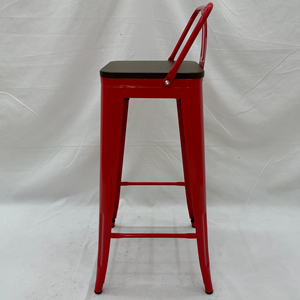 Bán Buôn Nhà Máy Phía Trước Bàn Sắt Cao Thanh Phân Với Gỗ Hội Đồng Quản Trị Mỹ Cao Trở Lại Ghế Kim Loại Sắt Retro Cafe Thanh Ghế - Product Image 3