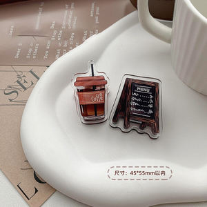 Clip Acrílico Personalizado con Diseño <span class=keywords><strong>de</strong></span> Taza <span class=keywords><strong>de</strong></span> Café <span class=keywords><strong>de</strong></span> <span class=keywords><strong>la</strong></span> Serie Coffee Old Time, Estilo Americano Vintage, para Almacenamiento <span class=keywords><strong>de</strong></span> Notas y Papelería - Product Image 4