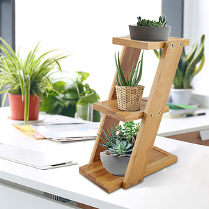 Creative wooden mini flower stand for office desks, living room desktop decorations, and succulent <b>plant</b> <b>pot</b> racks for - Product Image 1