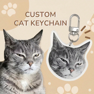 Vật nuôi Keychain cá nhân Acrylic Keychain với Pet ảnh + Tên tùy chỉnh với mô hình bất thường dễ thương Mặt dây chuyền nhựa - Product Image 2