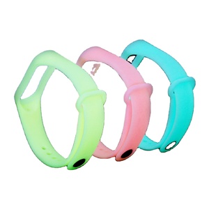 Luminoso brillante de la correa de muñeca de silicona para Xiaomi <span class=keywords><strong>Mi</strong></span> banda 3 4 <span class=keywords><strong>5</strong></span> Smart bandas para reloj de pulsera Accesorios - Product Image 1