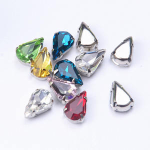 Cristales de imitación de cristal en forma de gota de agua de 6x10mm con engaste plateado de 4 agujeros, adornos de cristal para vestidos, manualidades y joyería DIY - Product Image 2