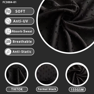 Abaya noire personnalisée en <span class=keywords><strong>tissu</strong></span> jacquard TikTok avec motif texturé 3D éclatant, Abayas musulmanes luxueuses et douces de Dubaï - Product Image 2