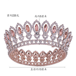 <span class=keywords><strong>Couronne</strong></span> de <span class=keywords><strong>princesse</strong></span> de mariée en cristal, diadème, rond, Baroque, strass, <span class=keywords><strong>couronne</strong></span> complète, bijou de spectacle, haute qualité, ZGH1212 - Product Image 3