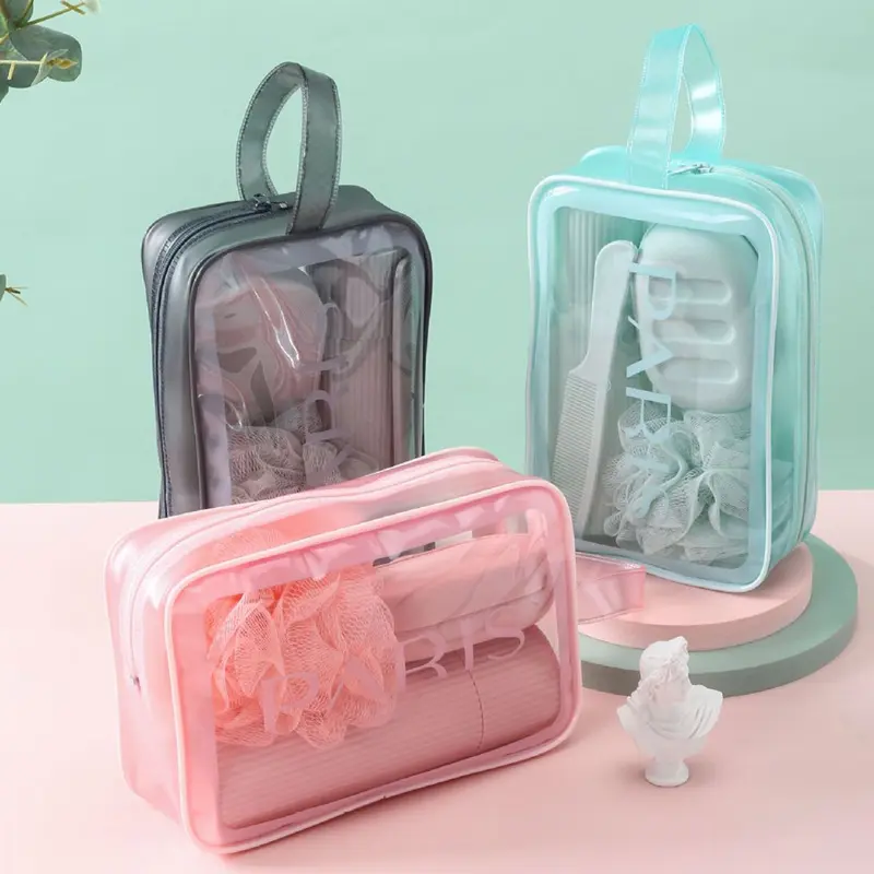 Brushes Eye Shadow Storage Bag Clear Skincare Travel Bag Transparent Window Makeup Cosmetic Beauty Organizer Zipper Case Bag