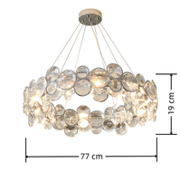 Lustre moderne en cristal K9 LED de haute qualité, verre de Murano fantaisie, couleur unique, grande taille pour la décoration de magasin, de maison ou de bar