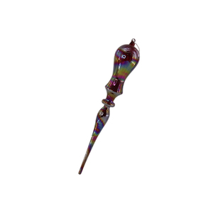 Rouge coloré 9*52cm boule de verre glaçon taille personnalisable guirlande ornements suspendus peint à la main boîte mur décorations de vacances - Product Image 3