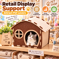 Lit pour chat en feutre en forme de maison, niche intérieure pour animaux, abri chaud pour chat, montage facile, couleur personnalisée, OEM ODM, vente en gros