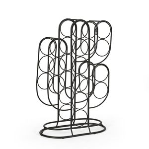 Estante de vino de metal DB, portabotellas de hierro para regalo y almacenamiento más frescos, embalado en cartón - Product Image 4
