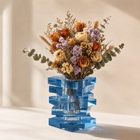 Luxuriöse Geometrische Bohemian Hydroponische Kristallblumenvase Moderner Dekorativer Stil für Getrocknete Blumen Tischdekoration für Zuhause und Hotel
