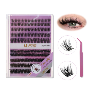 Pestañas <span class=keywords><strong>en</strong></span> Racimo Autoadhesivas, Pestañas Pre-encoladas para DIY, Logotipo Personalizado, Pestañas <span class=keywords><strong>de</strong></span> Fábrica al por Mayor - Product Image 2