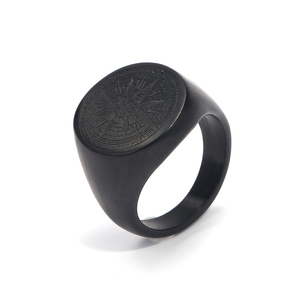 펑크 트렌디 라운드 316l 남성용 스테인레스 스틸 보석 패션 반지 도매 - Product Image 3