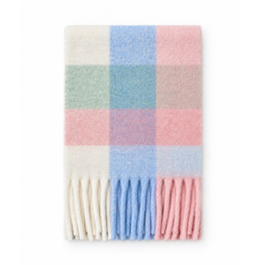 Bufanda Grande de Cuadros Pastel Macaron, Larga, Gruesa, Cálida, con Borlas, para Otoño e Invierno, para Mujer, Pashmina, Chal, Envoltura - Product Image 2