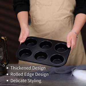 6&12 Cups Nonstick Muffin Pan <b>Set</b>, Carbon Steel Flat Bottom Cupcake Tray, <b>Bakeware</b> for Kitchen Baking & Pastry Tools - Product Image 2