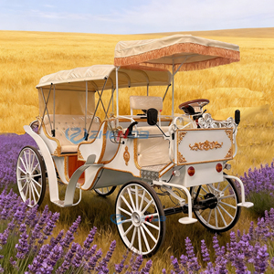 Carruaje Turístico Personalizado Eléctrico o a Caballo con Toldo para Parques y Atracciones, Nuevo Estilo - Product Image 4