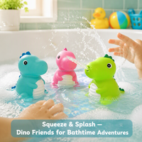 Jouets de bain mignons en forme d'animaux, dinosaures, jouets en caoutchouc souple, dragon qui éclabousse de l'eau, jouets flottants pour enfants et bébés