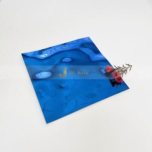 ANN028 Acier inoxydable 304, couleur décorative bleue, finition de surface 2B, tolérance ±1%, feuilles à effet d'ondulation d'eau, décoration intérieure - Product Image 5