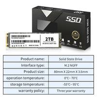 SSD M.2 NGFF SATA 3.0 Eksternal Nirkabel Baru Segel Pabrik Ukuran 2280 512GB 1TB 2TB 4TB