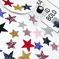 Patch étoile en strass adhésif AB de 6 cm, bleu et noir, à thermocoller pour vêtements, en résine – Vente chaude