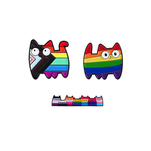 Épingles en émail en forme de chat arc-en-ciel LGBT <span class=keywords><strong>Pride</strong></span>, chatons de dessin animé, animaux de compagnie, chatons, broches en métal, badges de vêtements, badges de revers, bijoux, cadeaux pour amis - Product Image 1