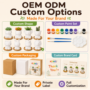 Kit de Bricolage <span class=keywords><strong>pour</strong></span> Enfants : Pot à Succulentes en Céramique à Peindre Soi-même en Forme d'Animal, <span class=keywords><strong>Poterie</strong></span> Non Émaillée, Mini Pot de Fleurs, Décoration de Bureau - Product Image 4