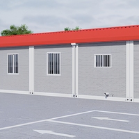 Maison modulaire linéaire à un étage en conteneurs préfabriqués, structure en acier pour bureau de chantier ou dortoir