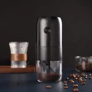 Đen tự động espresso cà phê nhà máy không dây USB có thể sạc lại máy xay cà phê