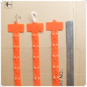 Supermarket <b>Plastic</b> PP Orange Hook Display Hanging <b>Strip</b> with 12 <b>Plastic</b> Clip Hooks Length 63 - Product Image 5