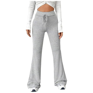 Pantalon de survêtement Empilé Bas Double Taille Coton Gaufré Surdimensionné Baggy Jogger Streetwear Pantalon Évasé Hommes - Product Image 5