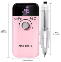 Nouvelle perceuse à ongles électrique V6 45000 tr/min pour ongles en gel, polissage, rechargeable, lime à ongles portable, outil de manucure