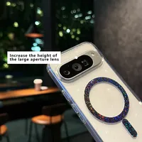 Coque de téléphone transparente avec charge sans fil et paillettes brillantes pour Google Pixel 11 10 9 Pro XL 10 9 8A, coque magnétique transparente antichoc