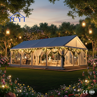Magnifique Tente de Réception Extérieure en PVC pour Mariages, Tissu Imperméable Ignifuge Certifié CE, Service OEM ODM Disponible
