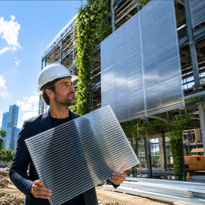 Lámina de <span class=keywords><strong>Policarbonato</strong></span> de Doble Pared con Protección UV, Panel <span class=keywords><strong>Celular</strong></span> de PC Antivaho para Techo de Invernadero - Product Image 1