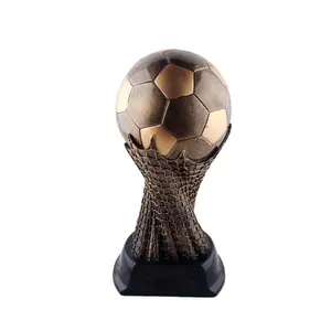 Custom Collection Resin Souvenirs Golden Football Trophy For Champion Awards