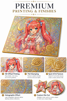 Tableau Shikishi Anime personnalisé avec feuille d'or – Art de collection pour événements et signatures