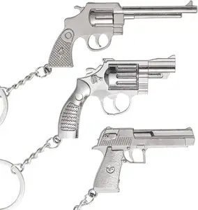 Gratis sampel gantungan kunci logam paduan seng gantungan kunci pistol Mini gantungan kunci otomatis liontin kreatif untuk wanita pria hadiah gantungan kunci pistol Mini