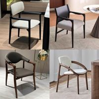 Fauteuil Fanxisi en bois de frêne nord-américain, style italien minimaliste moderne, avec dossier et rembourrage doux, pour salle à manger, mobilier de maison