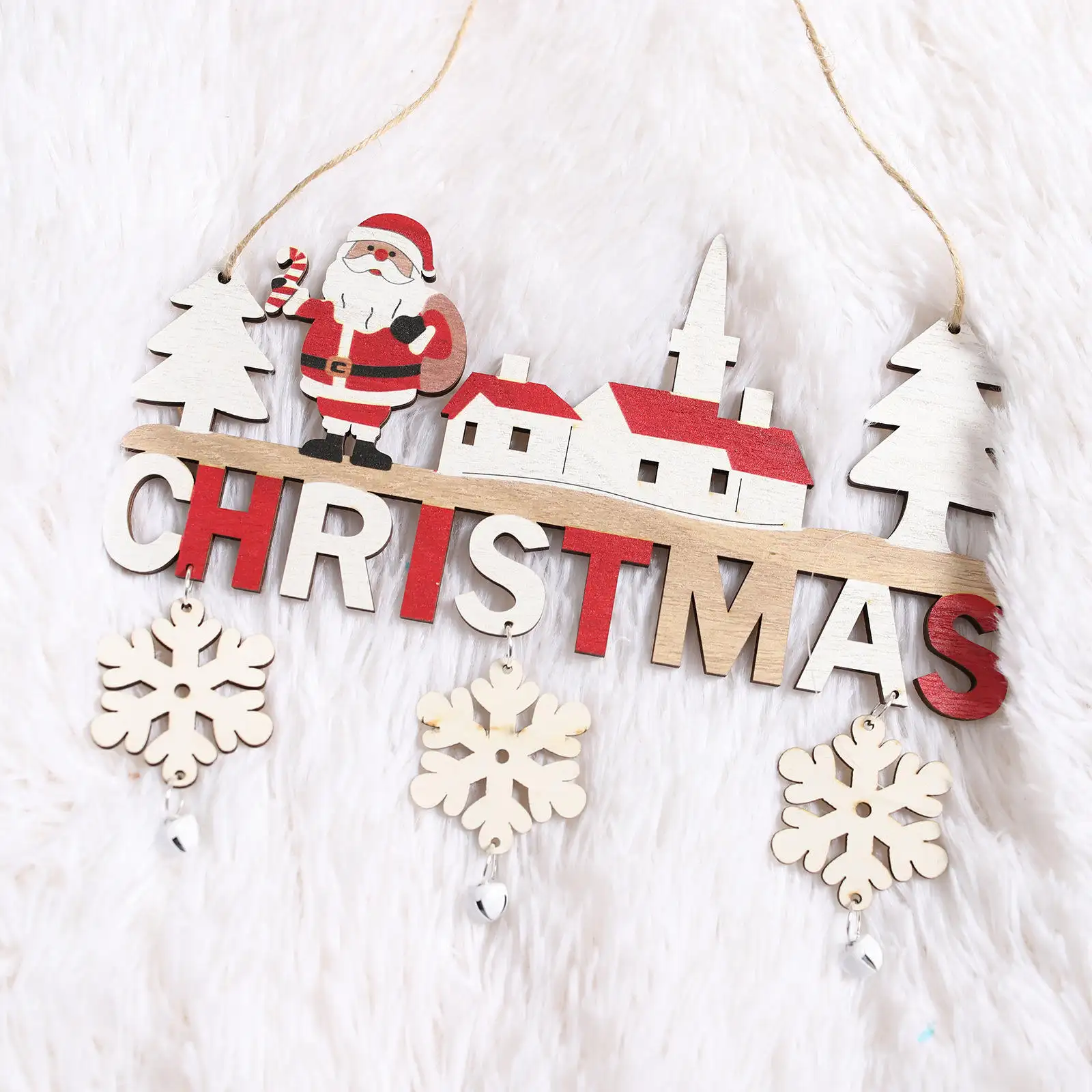 Nuevas decoraciones creativas para árboles de Navidad, decoraciones para fiestas navideñas de Año Nuevo, colgante de puerta DIY, decoración artesanal de madera de Navidad